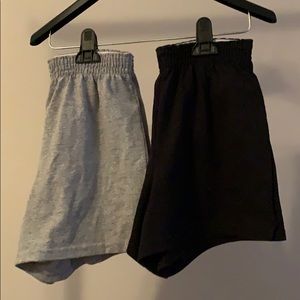 2 Black & Grey Soffe Shorts